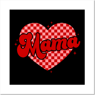 Retro Groovy Mama is My Valentine Cute Heart Boys Girls Kids Posters and Art